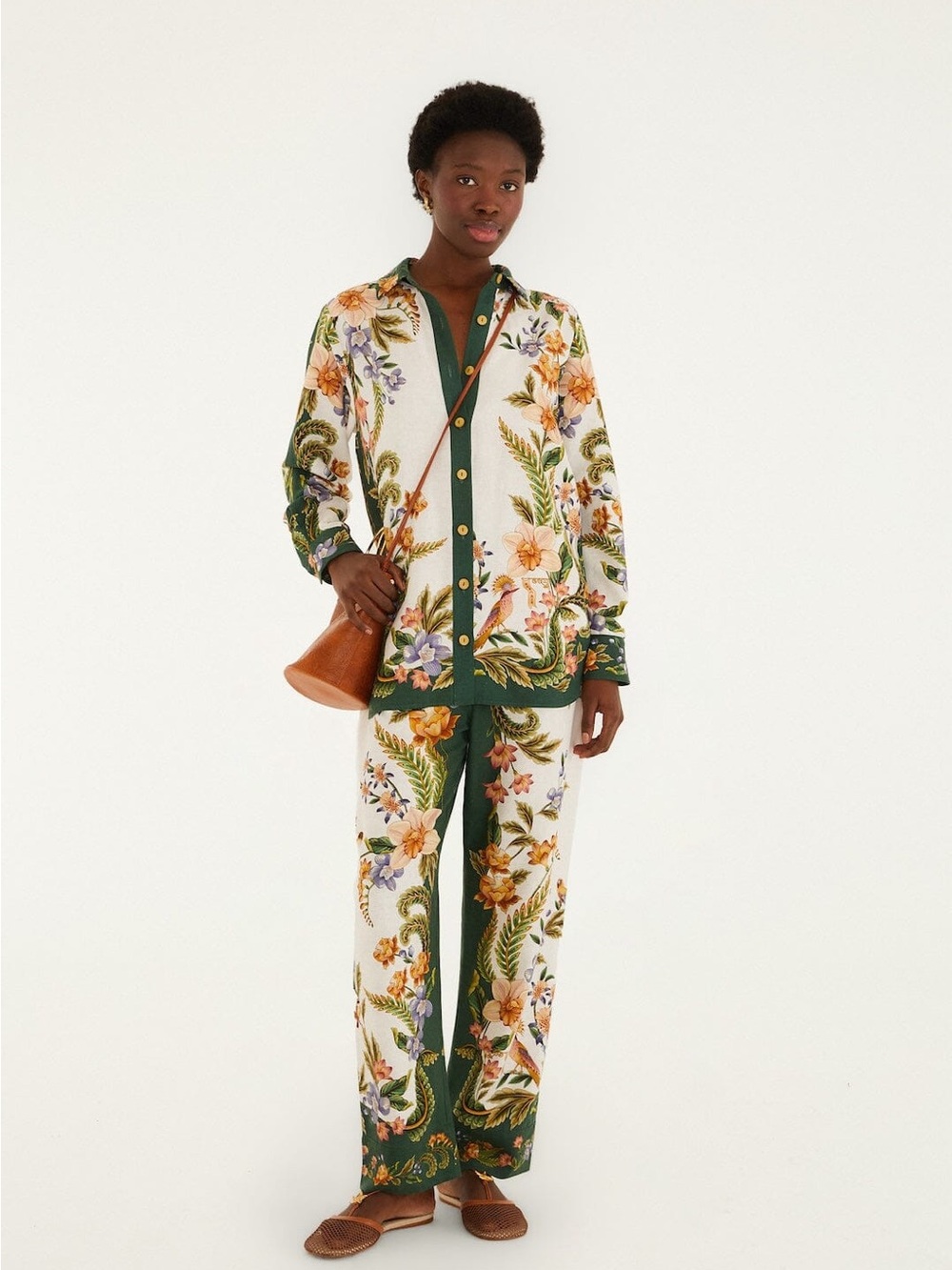 FARM RIO Sand Nature Collared Buttoned Shirt